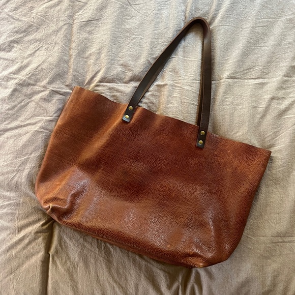 Portland Leather Nutmeg Tote Bag - Picture 4 of 8